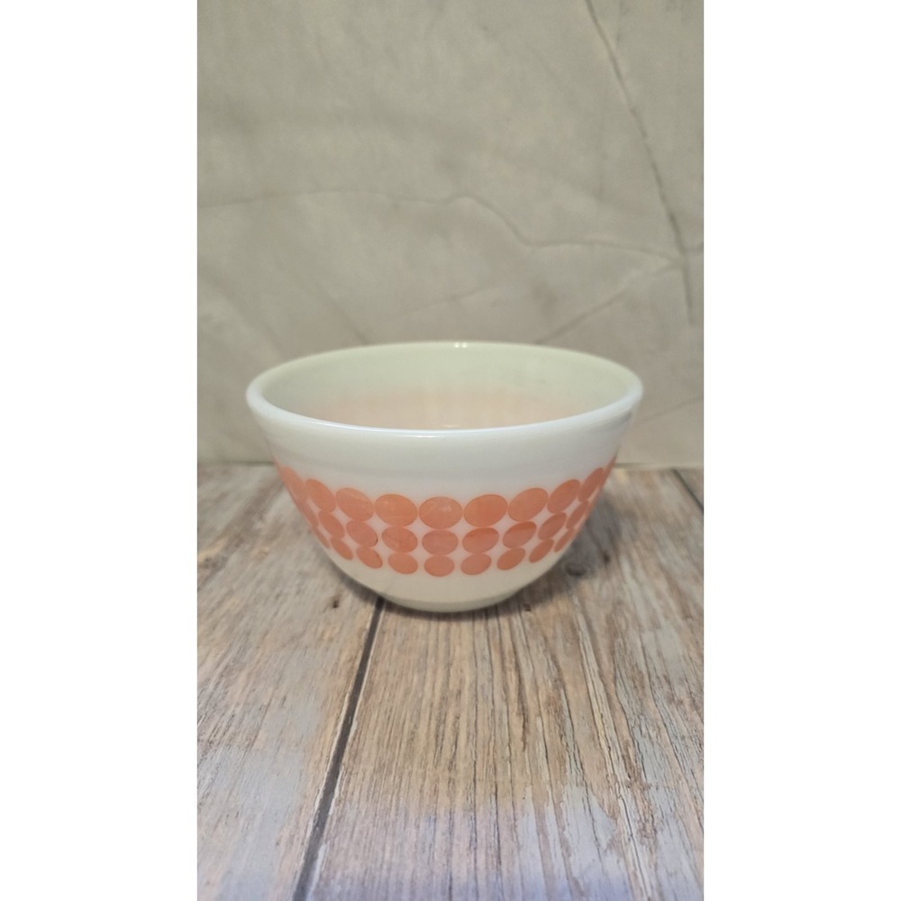 Pyrex Orange Polka Dot Bowls Set Of Three #401 Vintage Milk Glass 1.5 Quart - Picture 5 of 11